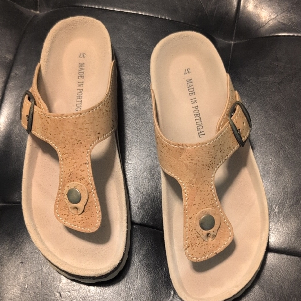 Cork WomensTan Sandals - Made At Same Place As Birkenstock, Very Similar